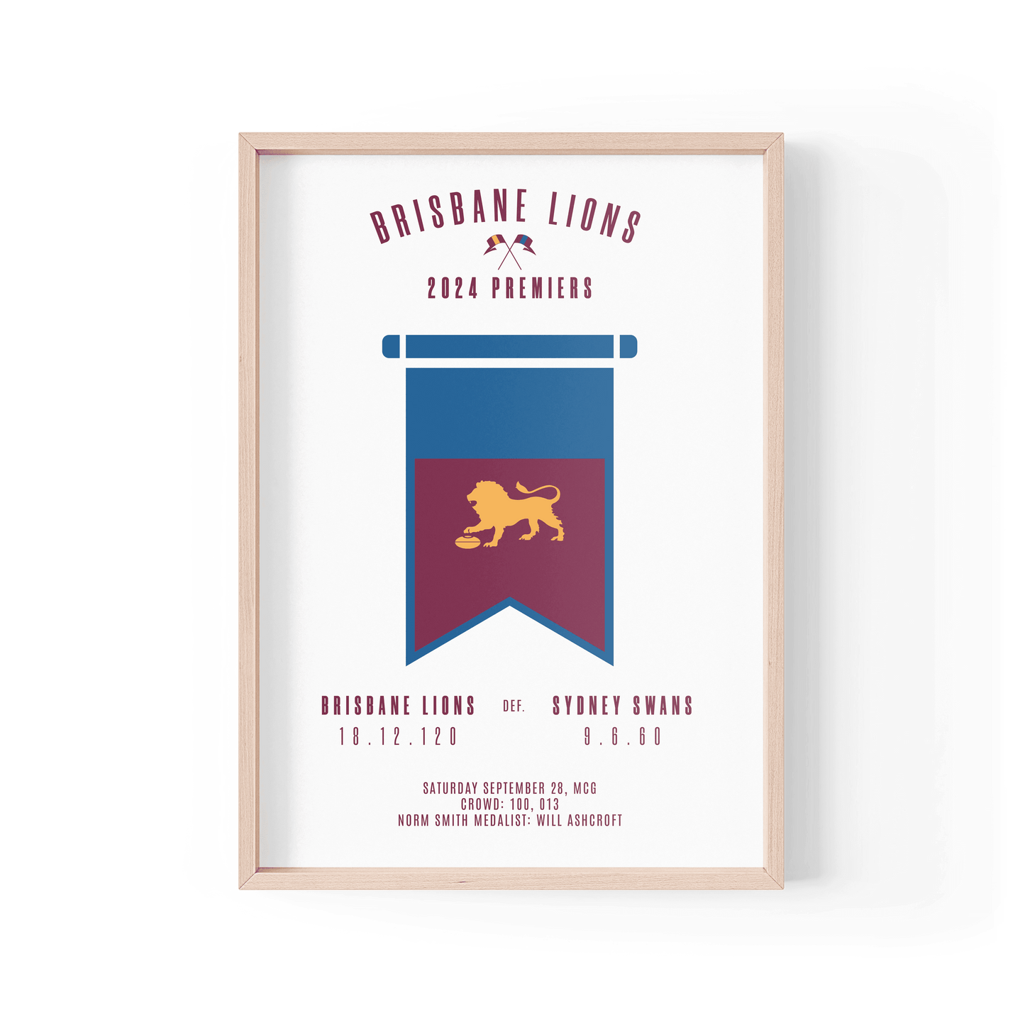 Brisbane Lions 2024 Premiers Print image 0