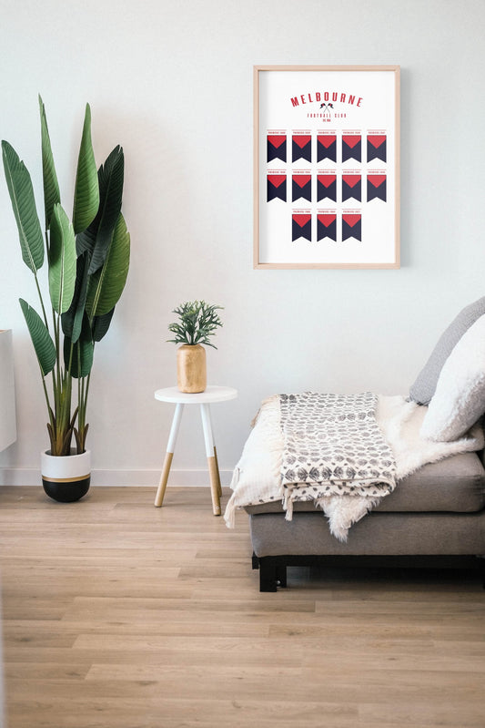 Melbourne Demons Premiership Flag Poster AFL VFL Premiers Wall Art Print image 1