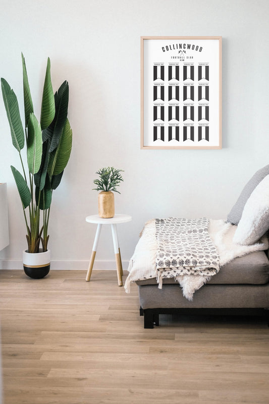 Collingwood Magpies Premiership Flag Poster AFL VFL Premiers Wall Art Print image 1