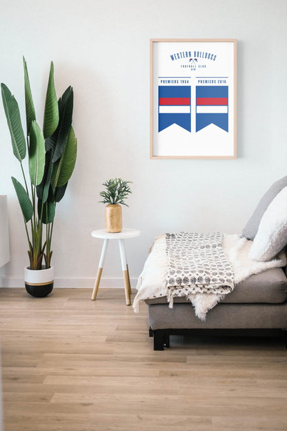 Western Bulldogs Premiership Flag Poster AFL Premiers Wall Art Print image 1
