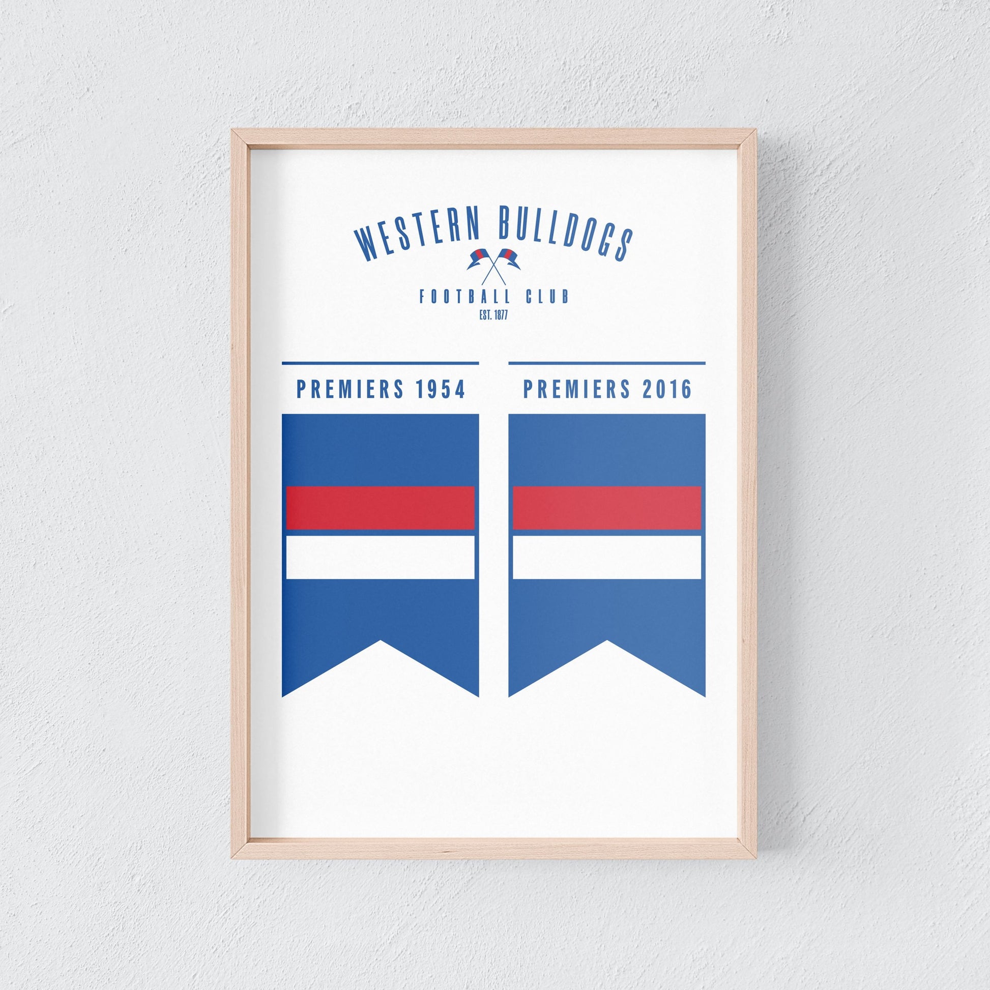 Western Bulldogs Premiership Flag Poster AFL Premiers Wall Art Print image 0